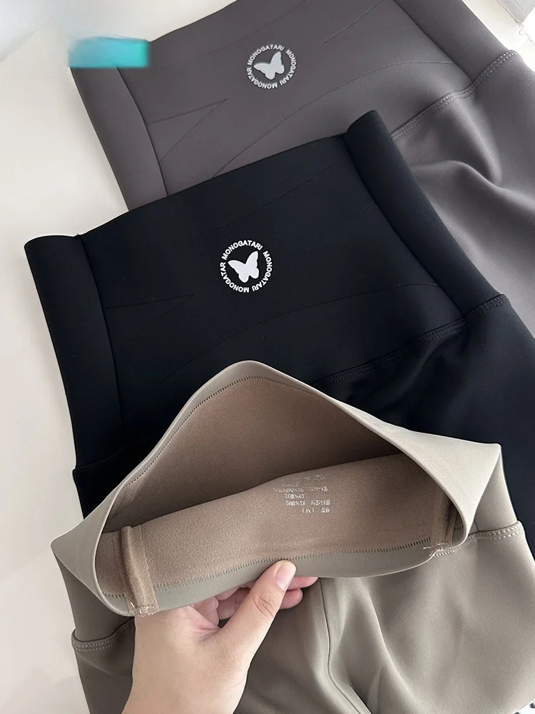 

Thiened Fce ark Skin Yoga Pants Women High Waist Warm Tummy Control Autumn Winter Outwear Lamb Velvet Leggings