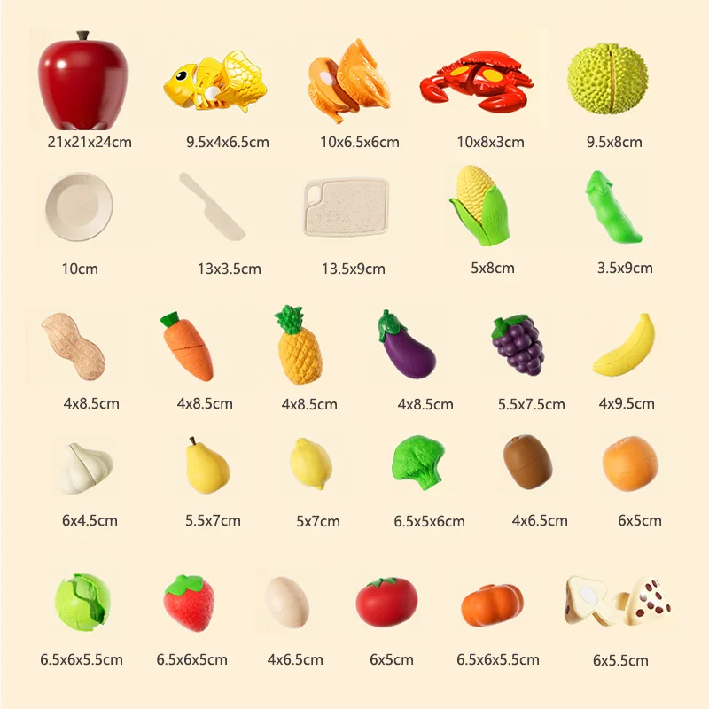Brinquedo de comida para crianças simulação corte frutas vegetais durian conjunto fingir jogar brinquedo cozinha educacional crianças role play 3 anos
