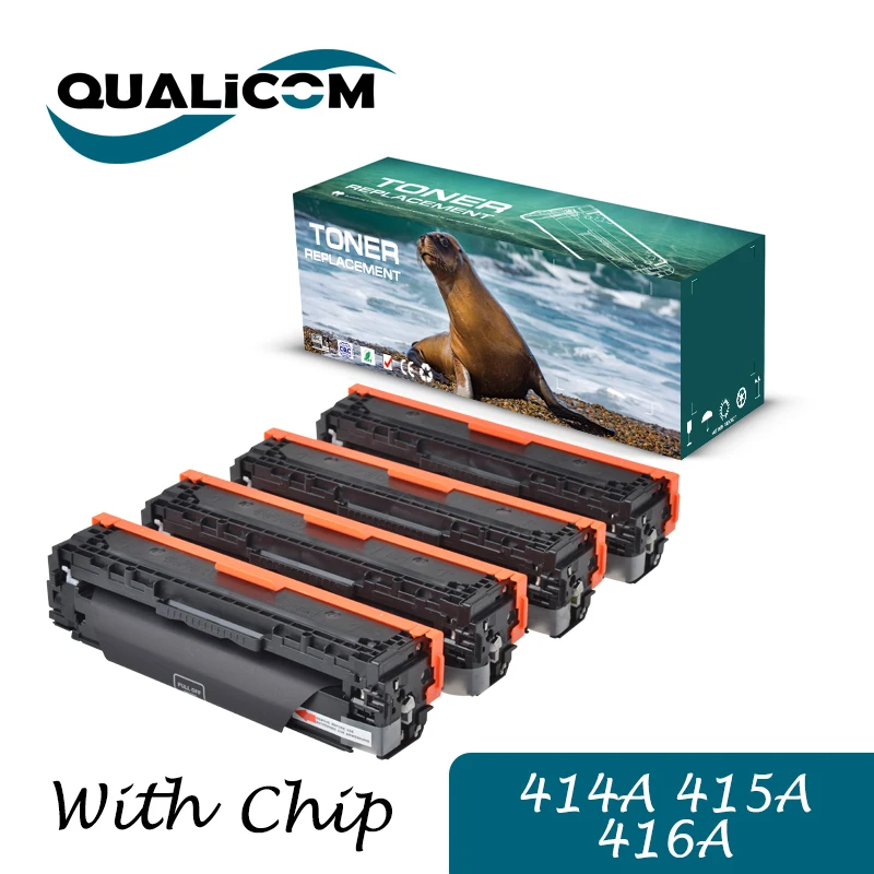 Qualicom 415a with chip toner cartridge for HP m479dw cartridge m479fdw M454dn M480f printer cartridge W2030A 414A 416A