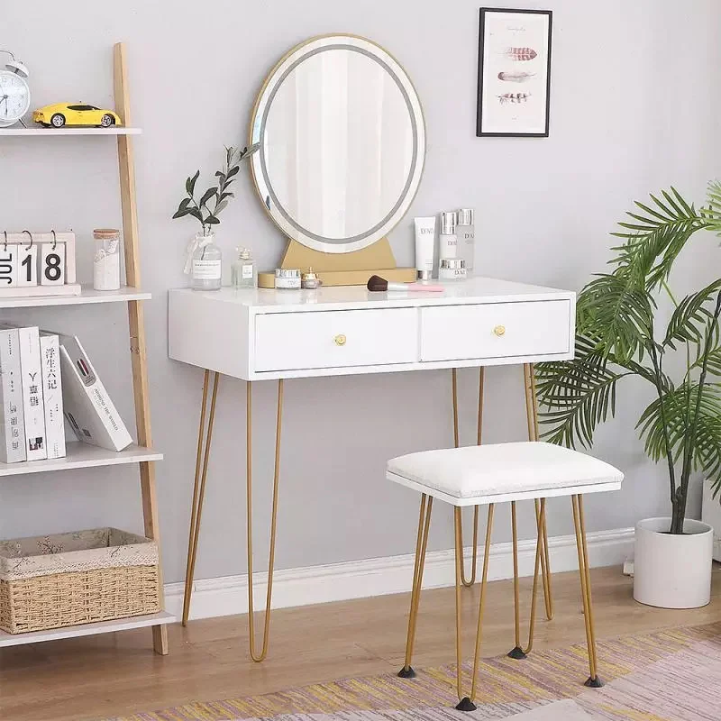 

Simple Dressing Table Mirror Makeup Organizer Table Fashion Dressing Table Chair Dresser Vanity Furniture 80*40*135cm