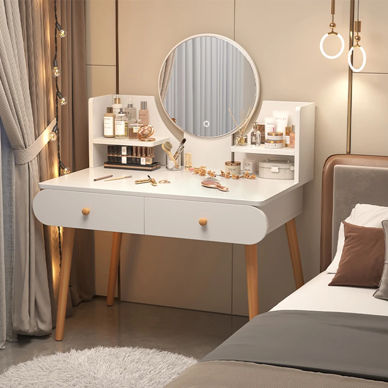 #Modern Newly Design Small Package Size Dresser Set for Bedroom Furniture With LED Light Mirror and Drawers Vanity Dresser