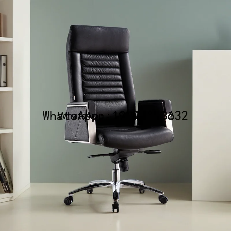 Top Layer Cowhide Executive Chair Office  Seat Comfortable Long Sitting High-end