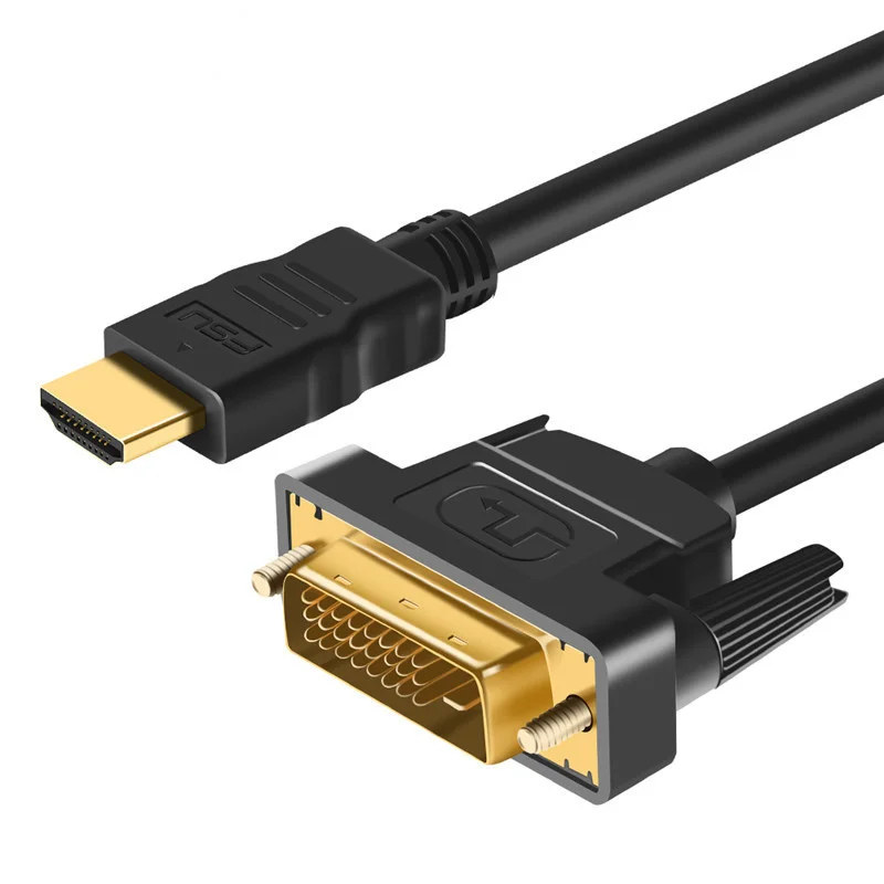 HDMI-compatible cable to DVI Cable Male 24+1 DVI-D Male Adapter Gold Plated 1080P for TV PC Projector /3 1m 1.8m 2m