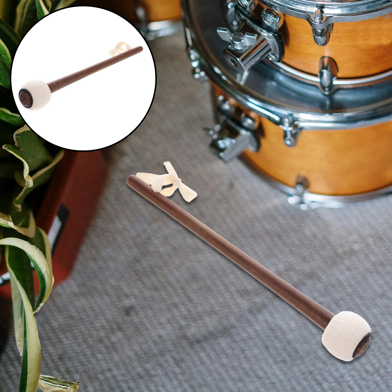 

Wooden Gong Hammer Drum Stick Sticks Manual Drumsticks Cotton Heads Chinese Mallet for Adult Beginner