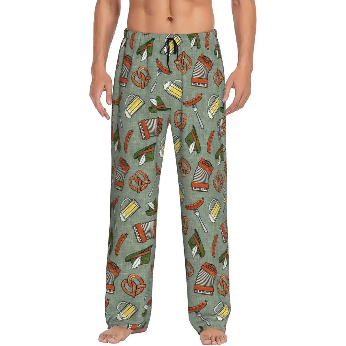 

Изготовленные на заказ пижамные штаны Октоберфест шалфея, мужская одежда для сна, штаны для сна с карманами