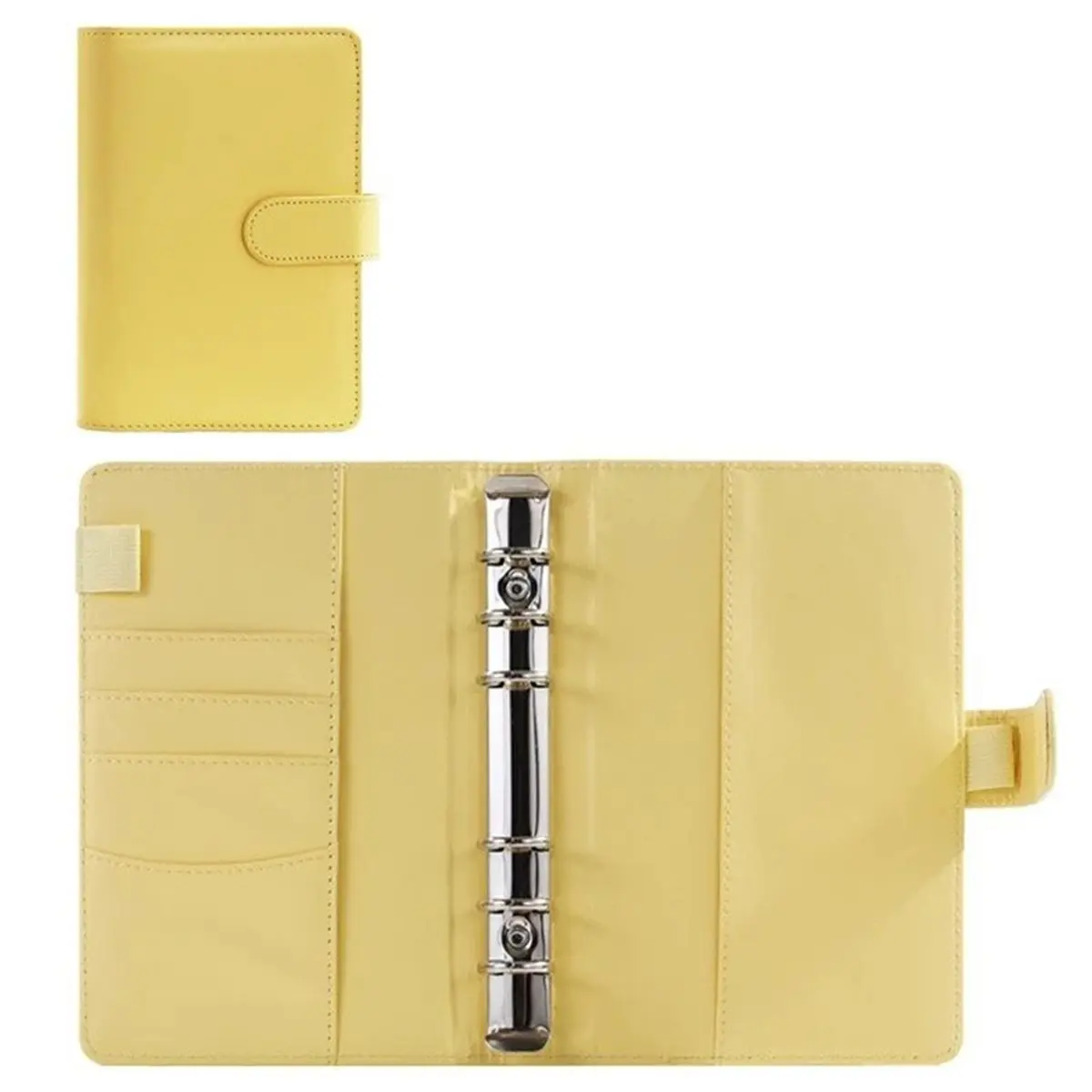 A6 Photocard Binder 6-Ring Collector Album with Multi-Size Photo Protectors, Lemon Yellow
