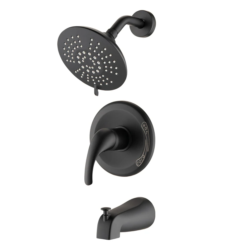 

Single Handle Tub Spout and 5-functions Shower Head Set (Valve Included)