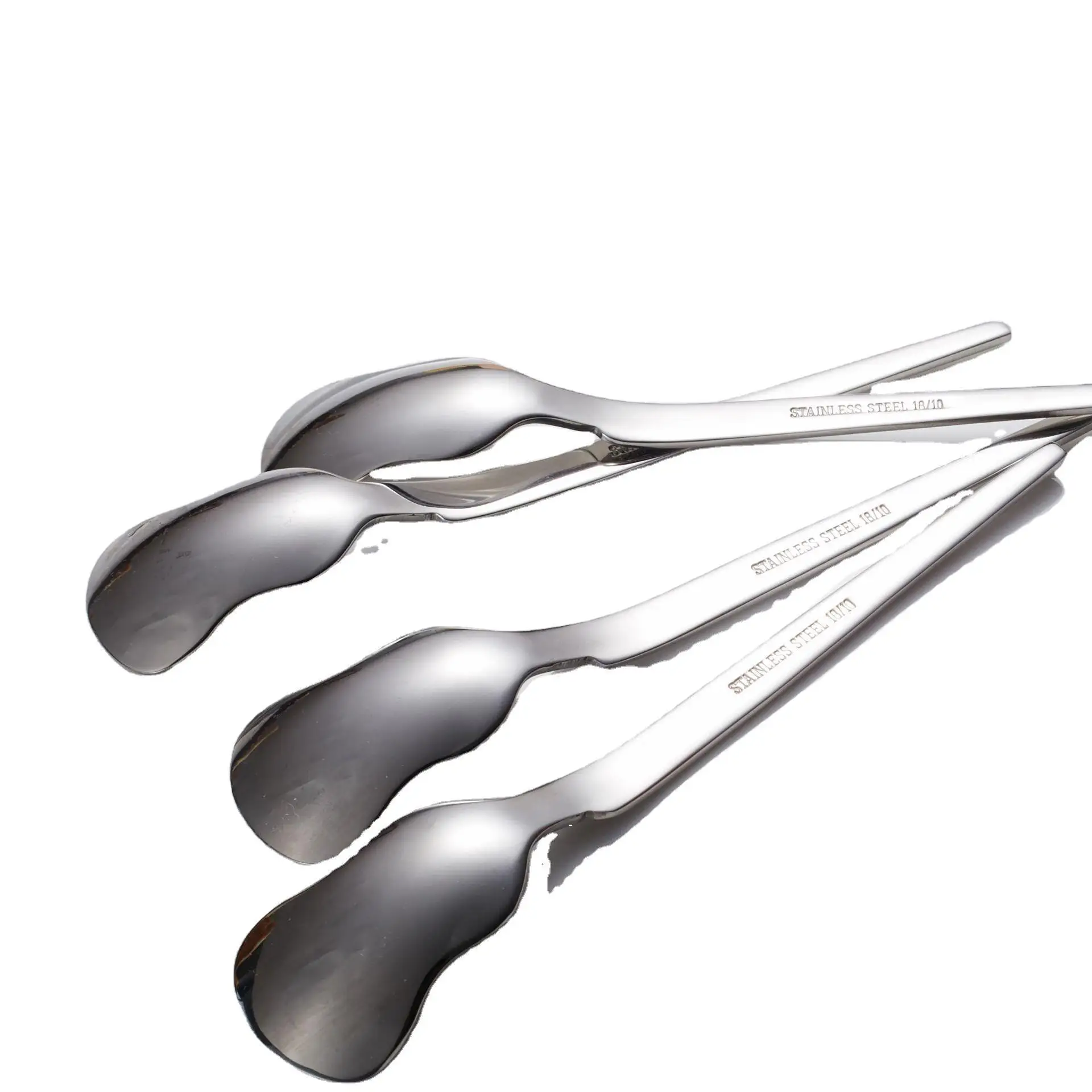 

4pcs/set Creative Korean Tableware 316 Stainless Steel Spoon Flower-shaped Coffee Stirring Spoon Ice Cream Dessert Spoons