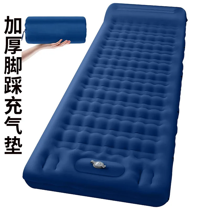 

Inflatable Mat Outdoor Portable Camping Sleeping Mats Foot Step Inflatable Mattress Camping Single Pull Belt Air mat Thickened