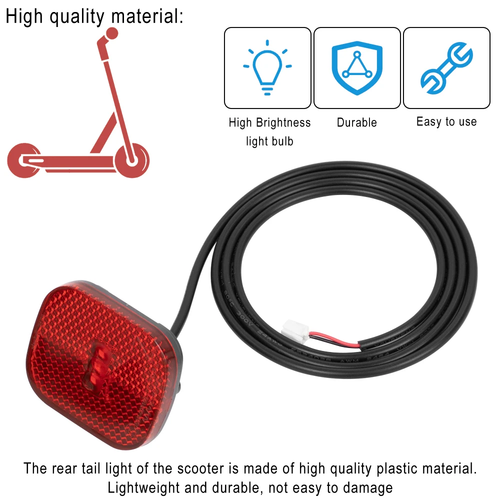 Brake Light for Ninebot F30D F40D Electric Scooter Rear Fender Warning Taillight Lamp Led Skateboard Stoplight Tail Lights Parts