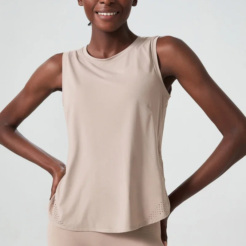 Summer Sleeveless Yoga T-Shirt Women Loose Fitness Running Tank Top Breathable Quick Dry Gym Vest Female Workout Sportswear