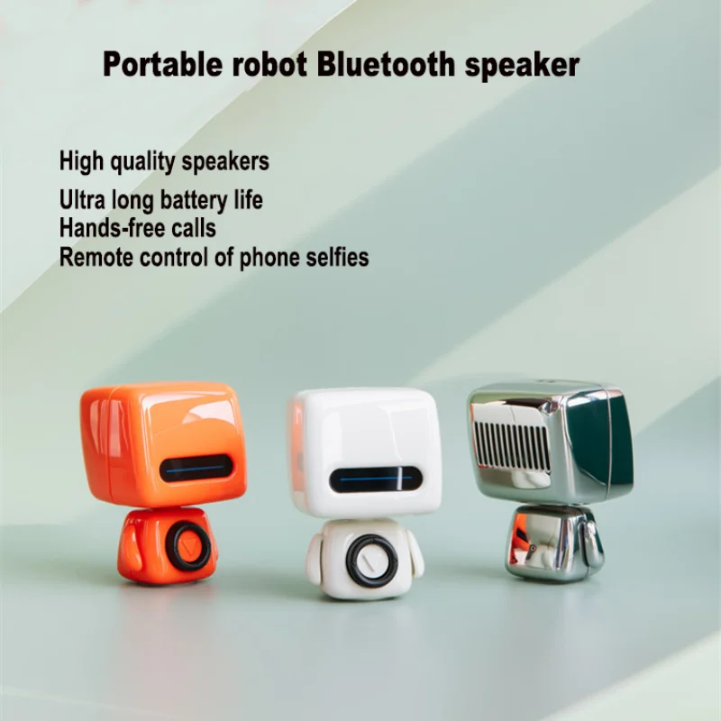 

Mini Robot Speaker 9-Hour Battery Life HD Hands-Free Calling Remote Control Of Selfies 360 ° Stereo Portable Sound Box Pendant