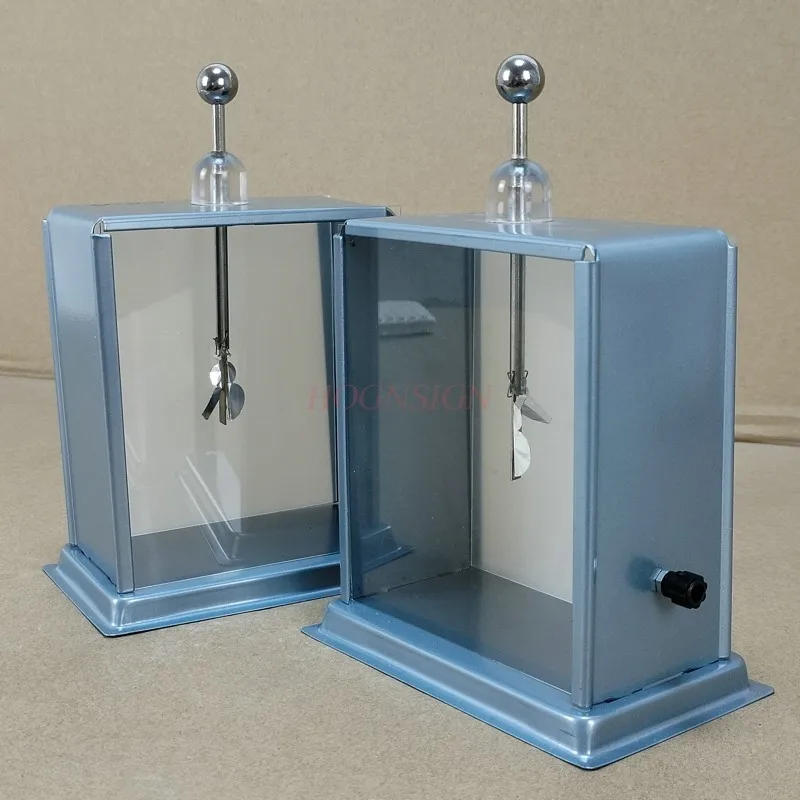 A pair Foil Electroscope Student Group Teacher Using Triboelectric Static Electricity Experiment Junior High School Physics