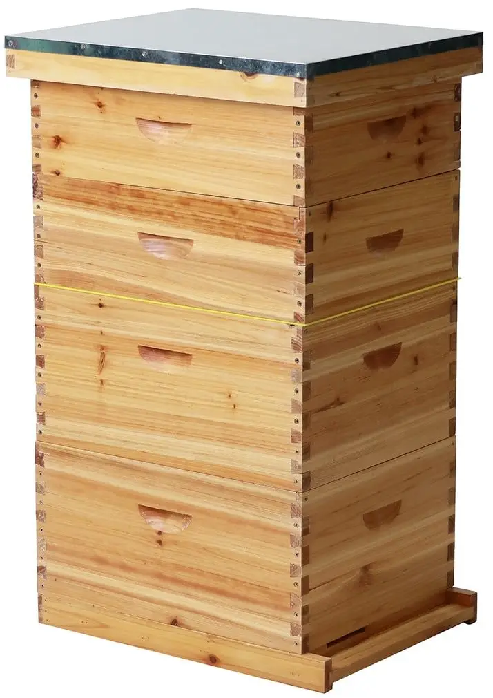 Free Shipping10-Fe Stroth Hive Coated With 100% Swax Includes Hivs And Foundations (2 Deep Boxes & 2 Medium Boxes)