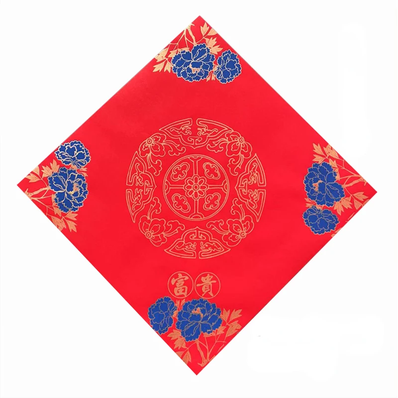 Lucky Red Xuan Paper New Year Decoration Red Xuan Paper Chinese Spring Festival Red Rice Paper Calligraphy Fu Character Papier