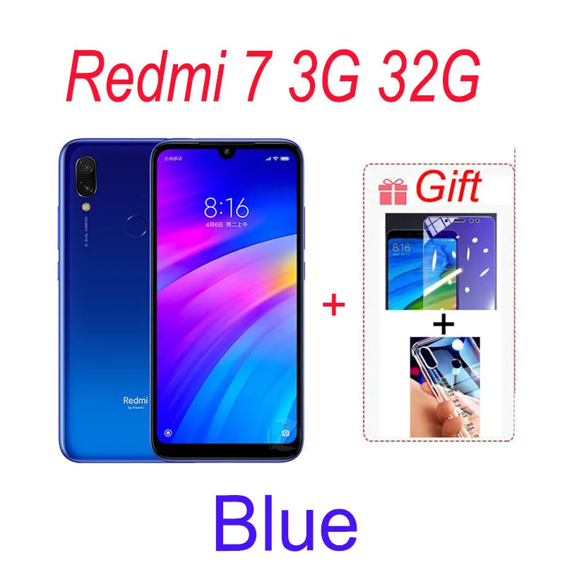 Xiaomi Redmi 7 Global Rom 3+32Gb /4+64Gb Smartphone 6.26 Inch HD Screen 4000 mAh Battery Unlocked Dual Sim Xiao Mi Mobile Phones