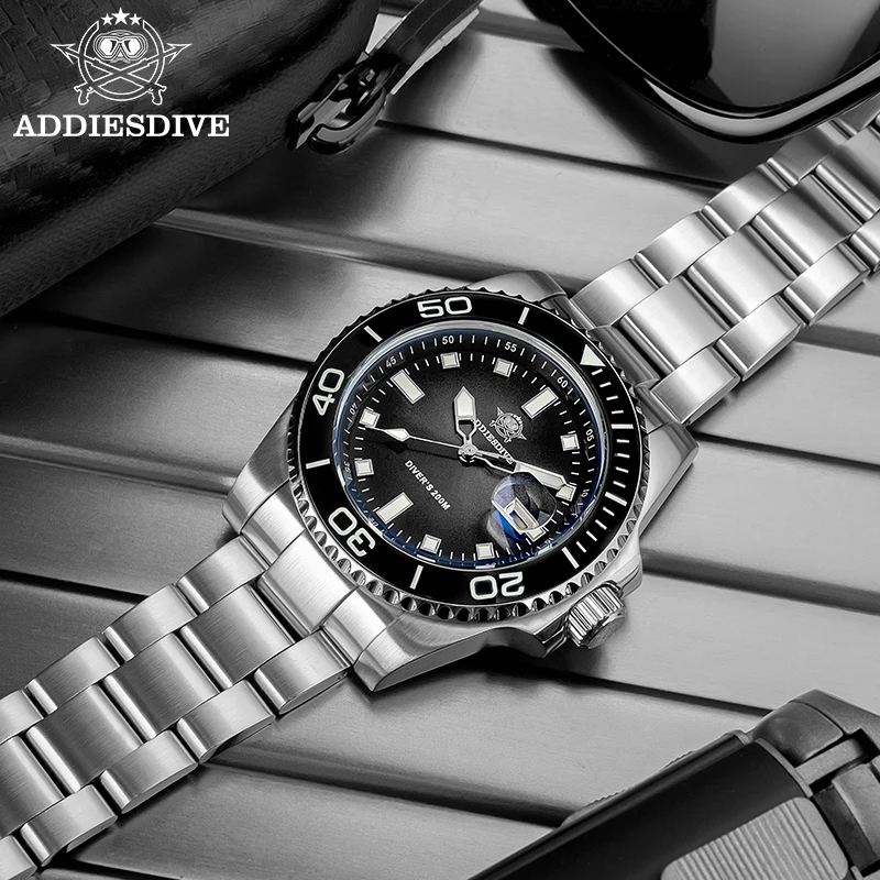 ADDIESDIVE Hot Sale 41mm NEW Watch for Men Ceramic Bezel AD2089 BGW9 Super Luminous 200m Waterproof Stainless Steel Quartz Watch