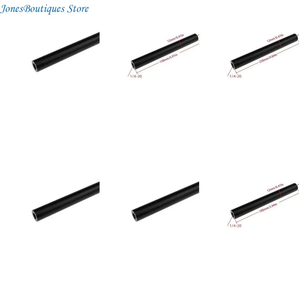 Double 1/4-20 Internal Thread Camera Connector Rod Lightweight Metal Extension Adapter for DSLR Tripod Arm Clamp W8KE