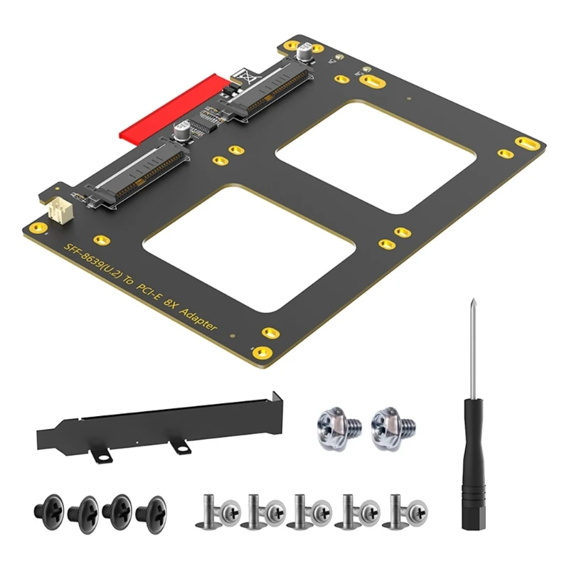 2 SFF8639 SSD Connectors to PCIe 8X Conversion Card for Intensive Data Workloads