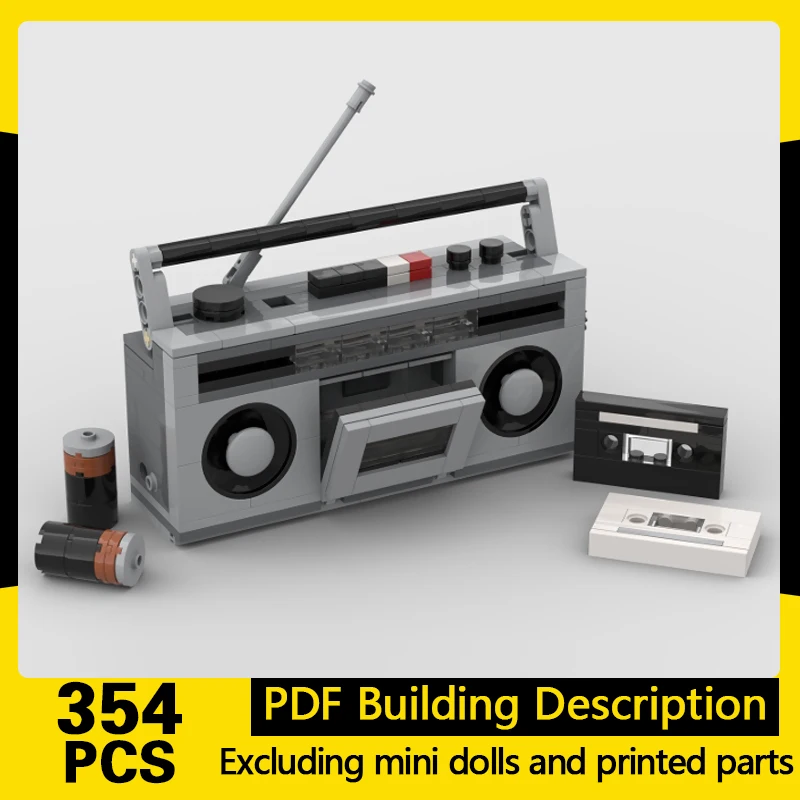 

City Street View Model MOC Building Bricks Small Retro Radio Modular Technology Gifts Holiday Assemble Children Toys Suit