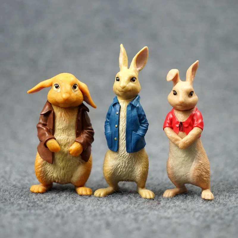 

Anime Peter Rabbits Benjami Lily Action Figures Model Toy Cartoon Rabbit Doll Desktop Decoration Collectible Toy Children's Gift