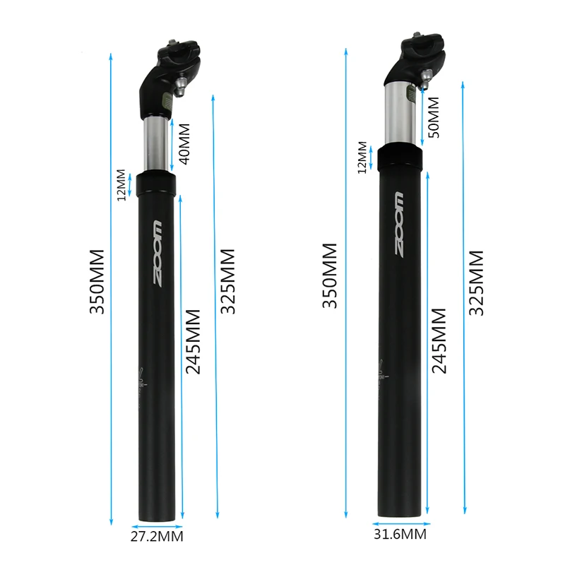 ZOOM Bike Seat Post 27.2 Seatpost Suspension Dropper Post 31.6/28.6/30.4/30.8/33.9mm MTB Suspension Shock Absorber Accessories