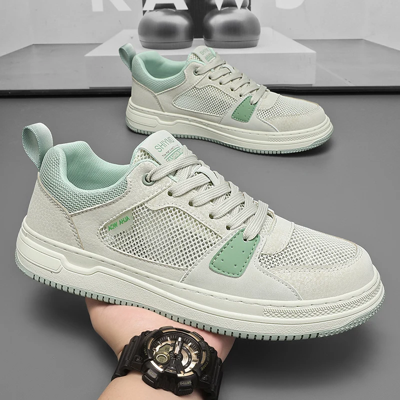 

HKDQ Men Fashion Sneakers Breathable Mesh Sneakers Non Slip Casual Skateboard Shoes Men Summer Comfort Platform Walking Shoes