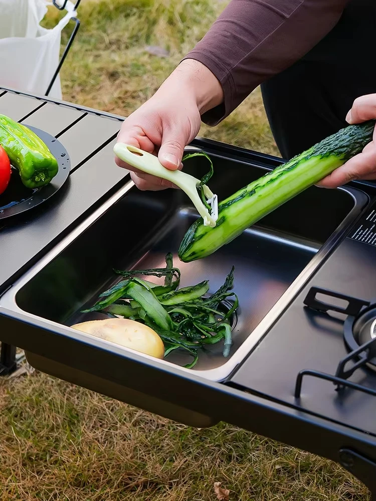 ﻿   IGT Lavello da tavolo Lavabo in acciaio inossidabile Lavamani da picnic Serbatoio di lavaggio ultraleggero Fornitura da cucina per campeggio all'aperto