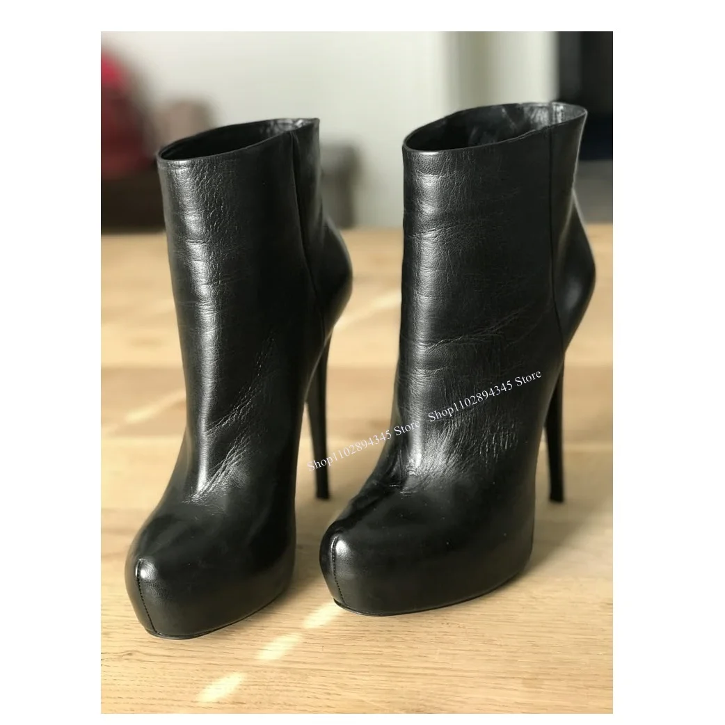 

Black Matte Leather Zipper Boots Pointed Toe Thin High Heel Sexy Fashion Summer Casual Big Size Woman Shoes Zapatillas Mujer