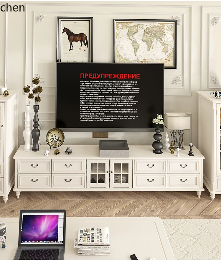 

ZML pure solid wood retro custom bedroom living room light luxury combination TV cabinet