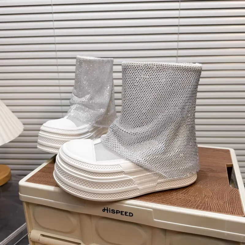 

2026 New Women's Shoes Exquisite Air Mesh Summer Boots for Woman Fashion Platform Ankle Boots Luxury Designer Shoes Botas Mujer
