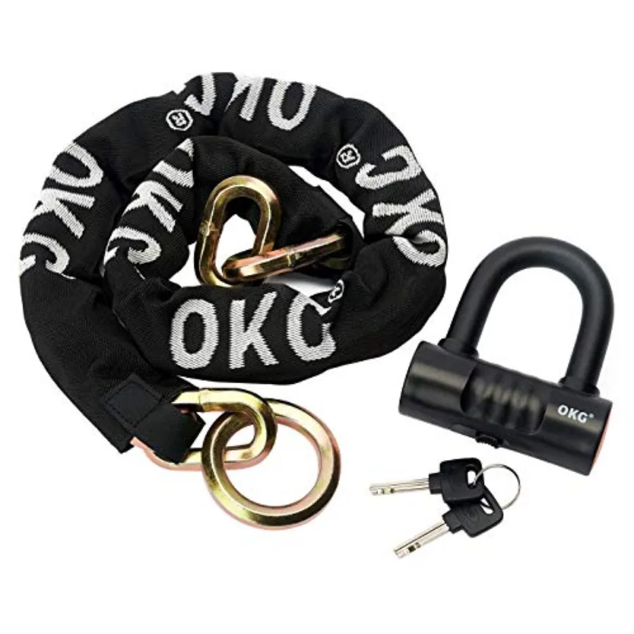 

Heavy Duty Motorcycle Chain Locks for Outdoor Security, 5FT Black Boron Manganese Steel Chain with 12mm Links