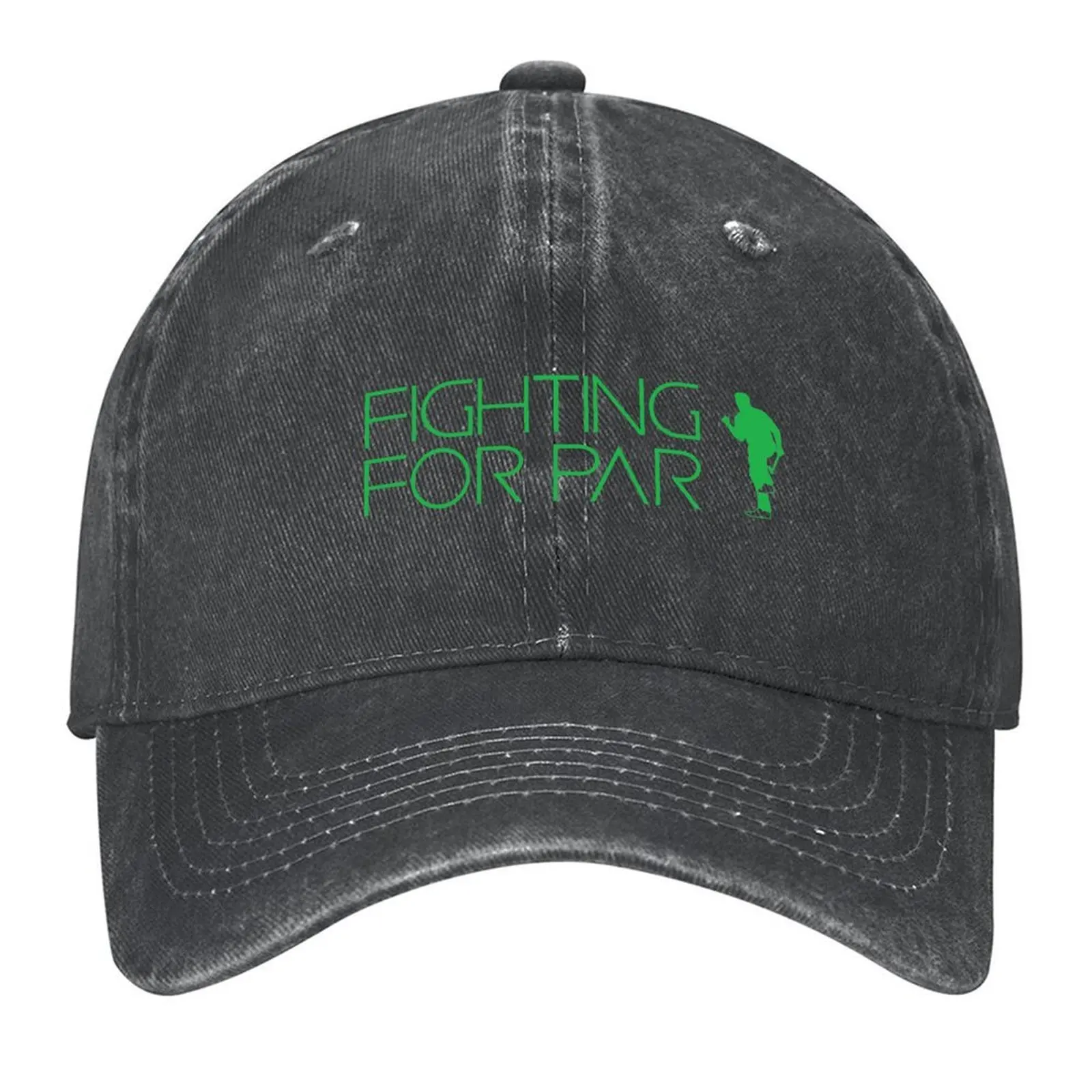 

Fighting For Par Bold Beside Putter Silhouette Green Design Baseball Cap fashionable Sunscreen Rave summer hat Male Women's