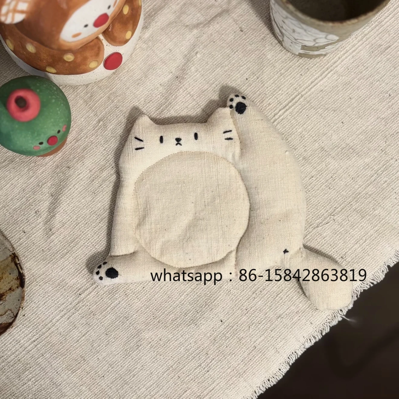 Handmade Kitten Raised Feet, Cat Claw Fabric Coaster, Tea Set Insulation, Photo Props 2PS