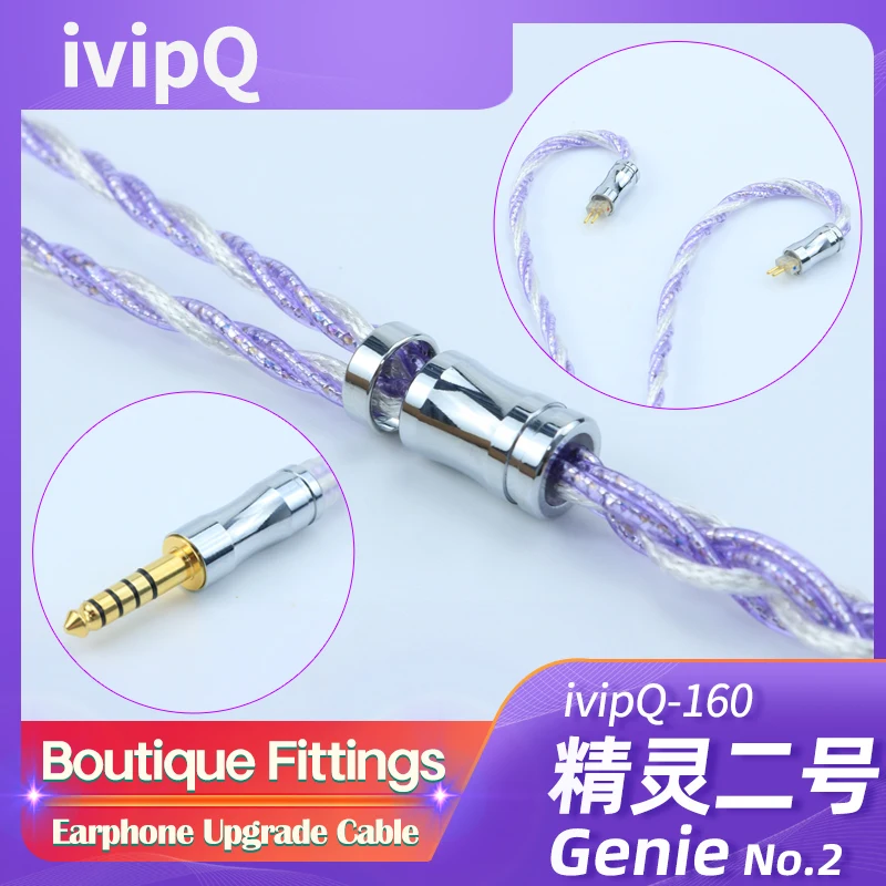 Cabo de fone de ouvido HiFi blindado anti-interferência ivipQ 2.5/3.5mm/4.4mm MMCX/2PIN 0.78/IE900/IE80/80S Fio balanceado para TANZU SE535