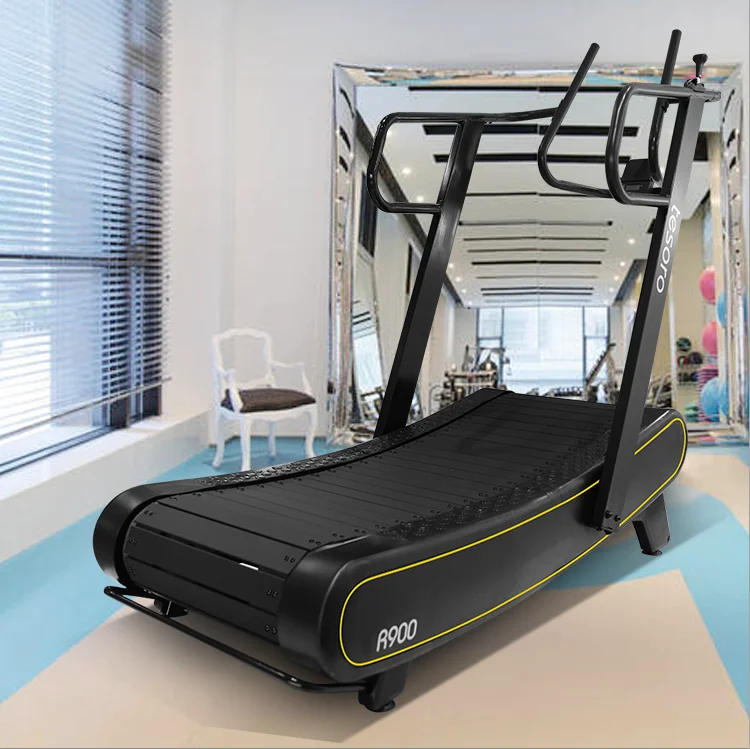 

air runner self-powered non-motorized body strong manual commercial use home fitness curved treadmill in gym equipment