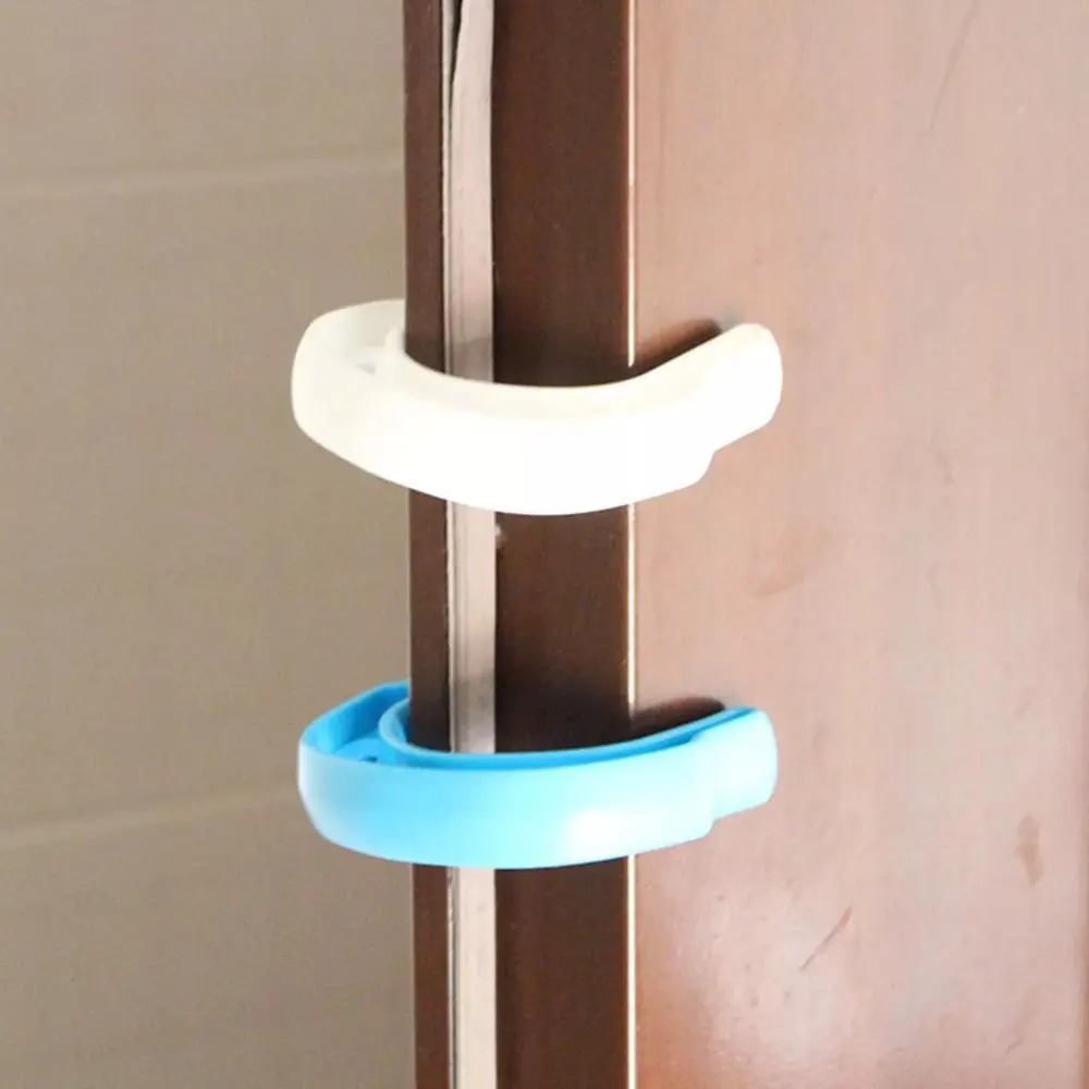Tope de puerta de seguridad de plástico de alta calidad, protectores de puerta duraderos, Clips de puerta, protección de seguridad, 2 uds.