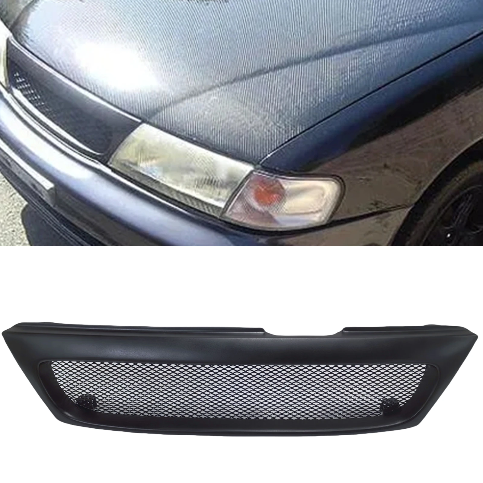 Car Front Grille Racing Grill Upper Bumper Hood Mesh For Nissan Sentra 200SX Lucino 1995-2008