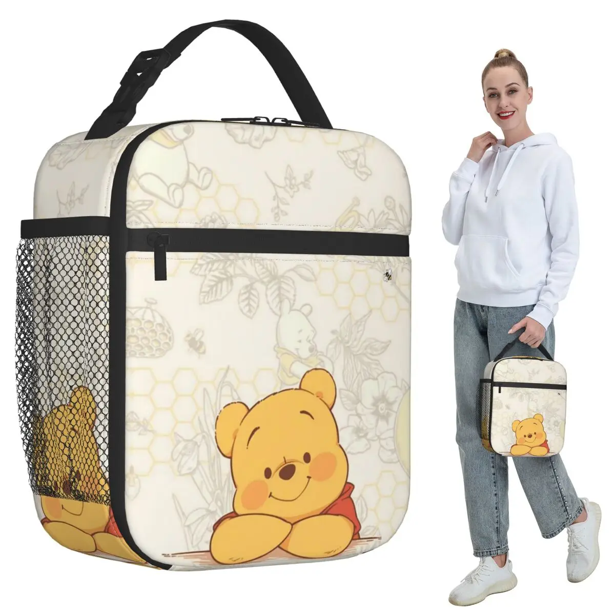 

Изолированная сумка для обеда с мультяшным Винни-Пухом для детей, школьный холодильник, термосумка для еды, портативная коробка для завтрака, контейнер