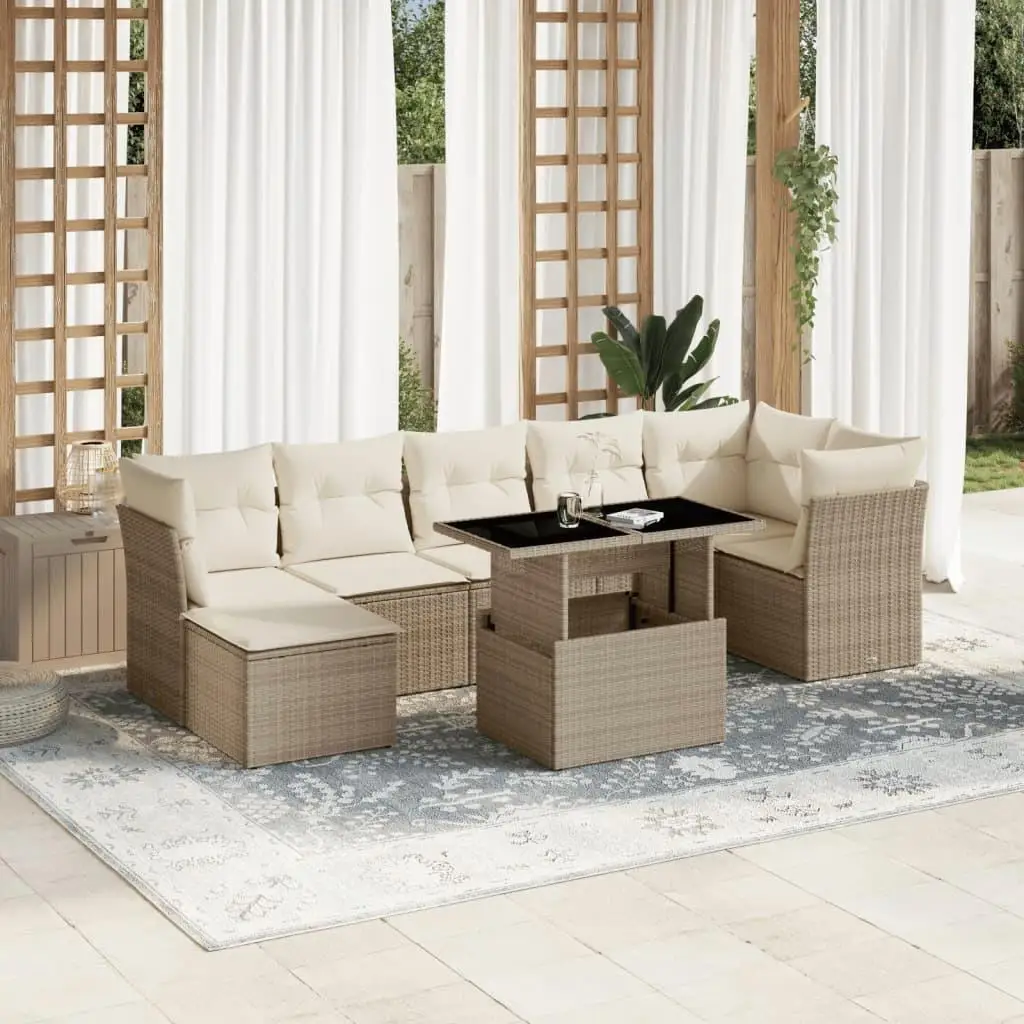 

Cozy Beige Garden Sofa Set Outdoor Seating Furniture for Patio and Balcony