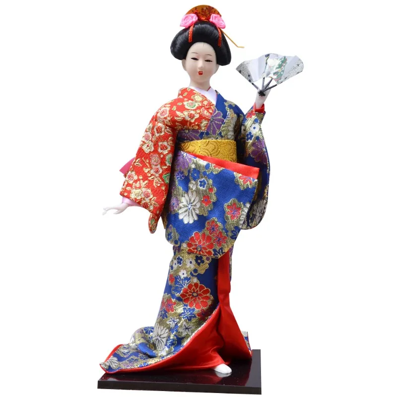 16Inch Japanese Style Geisha Doll Kimono Doll Decoration Desktop Adornment Handmade Geisha Statuette 3D Geisha Doll