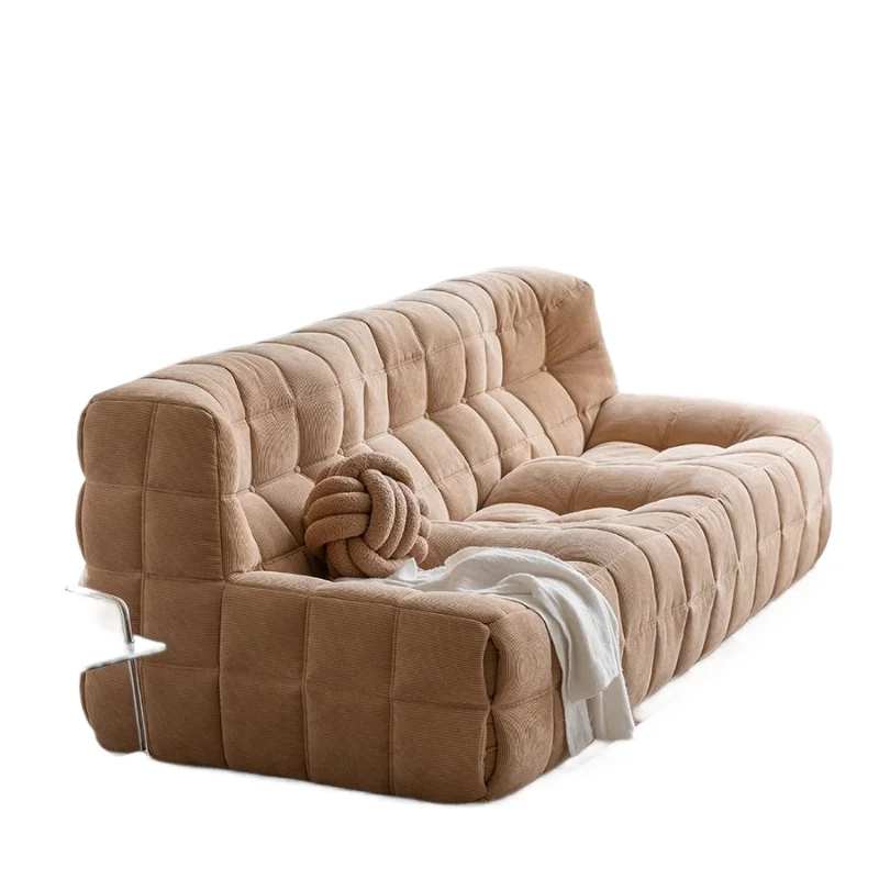 

Nordic retro caterpillar corduroy fabric sofa living room small apartment designer Kashima sofa lazy sofa