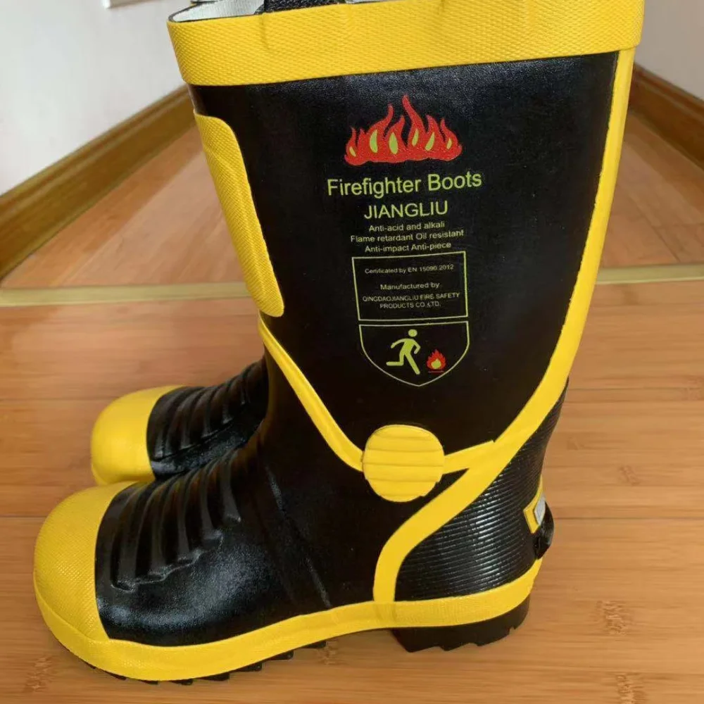 High Cylinder Emergency Rescue Boots, Bombeiro e Botas de Combate, Proteção contra Incêndio, Borracha, Anti Slip, Certificação da UE