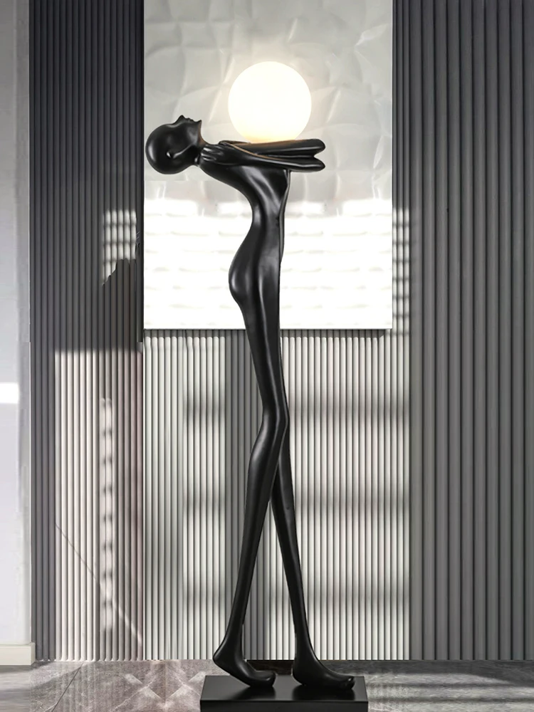 New humanoid sculpture floor lamp, hotel lobby sales office, art living room decoration, standing lamp