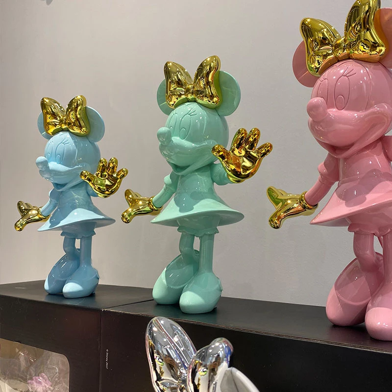 Fashion Welcome Minnie Mouse Action Figure Mickey Statue Collection Advanced Room Decoration Simple Modern Ornaments Model Toys