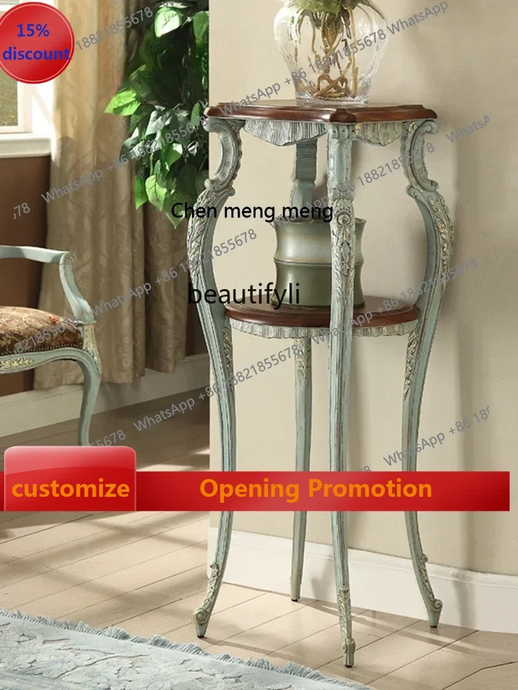 

ss7304 Retro French Handmade Carved Flower Stand Mahogany Distressed Furniture