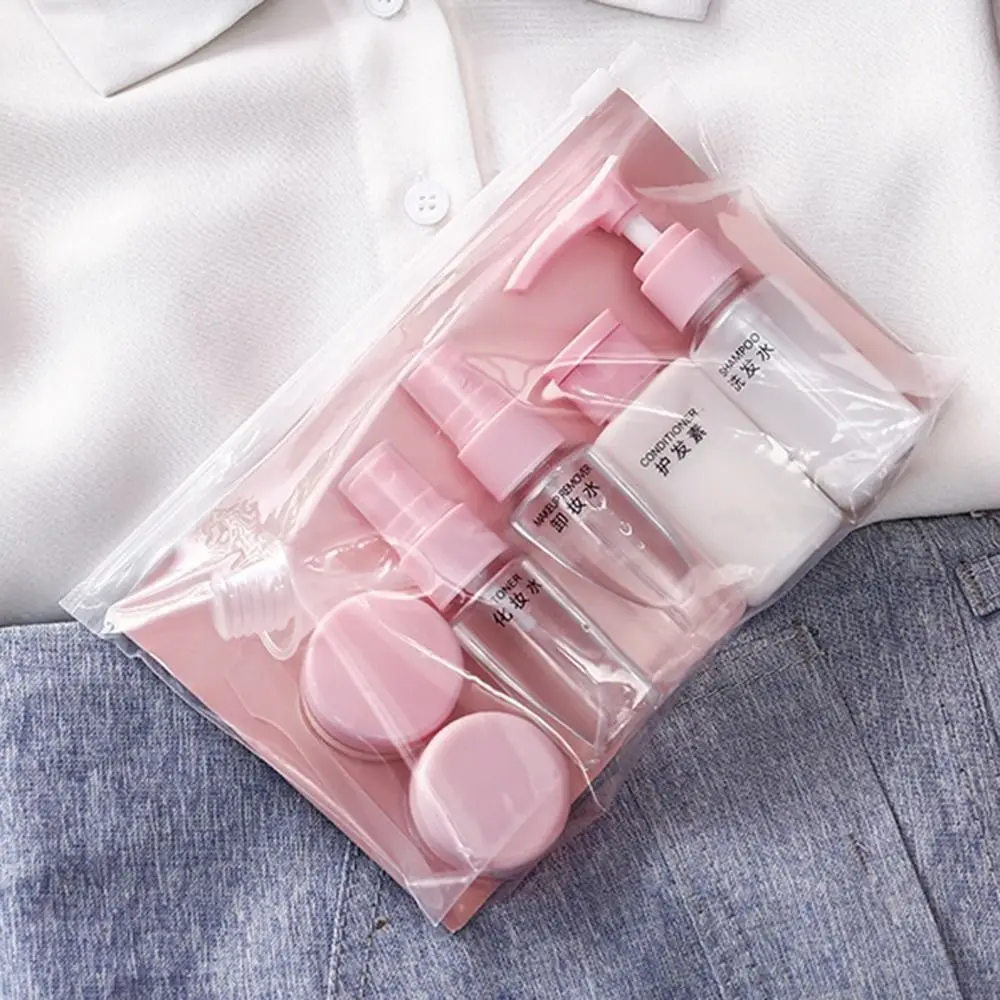 Portable Plastic Travel Bottles Kit Refillable Leakproof Cosmetic Containers Clear Sub Bottle Toiletry Containers Set Travel