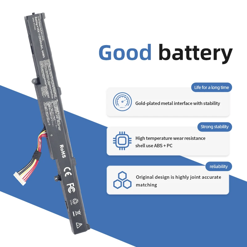 Imagem -03 - Bateria do Portátil para Asus 2950mah X450 X450e X450j X450jf X751m X751ma X751l X750ja A450j A450jf A450e F450c Suozhan-a41-x550e