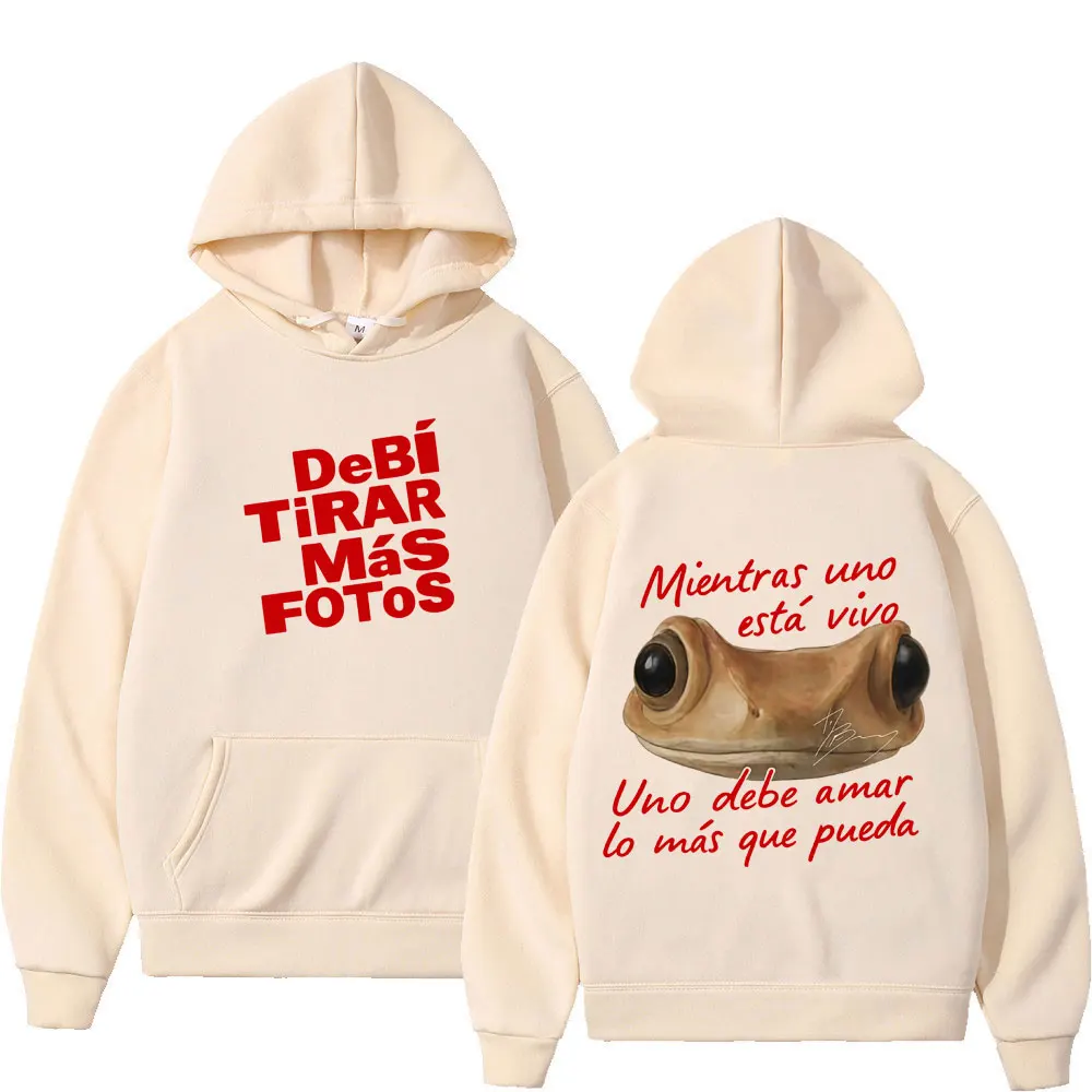 

Худи Bad Bunny DTMF Debi Tirar Mas Fotos 2026, модная толстовка унисекс оверсайз с длинными рукавами, пуловер в стиле хип-хоп, свободная спортивная одежда