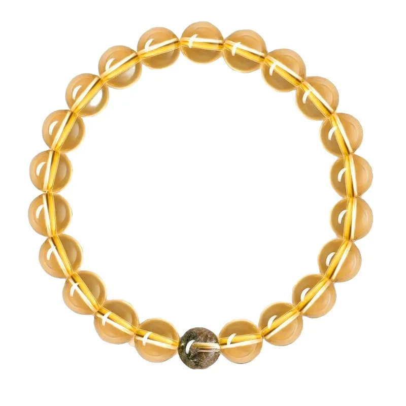 Chinese Style Lucky Citrine Bracelet For Women Tiger Eye Red Agate Beads Feng Shui Wealth Good Luck Blessing Jewelry Size 6mm